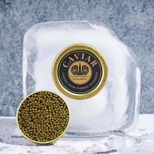 阿拉王鲟鱼子酱即食caviar深海7年鲟鱼黑鱼籽酱罐头6-10g10盒颗粒