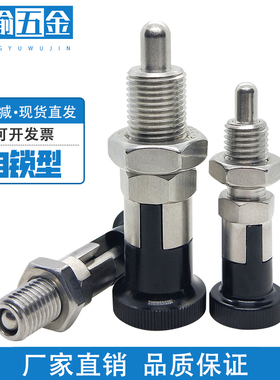 自锁型 不锈钢分度销加长弹簧销PXYAN12L 拉环旋钮柱塞ZAG41-M16A