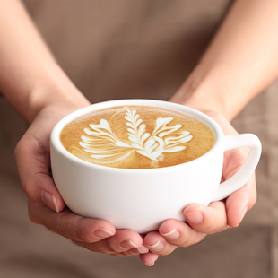 大容量320ml日式泽田专业第三代加厚拉花杯拿铁咖啡杯碟套装陶瓷