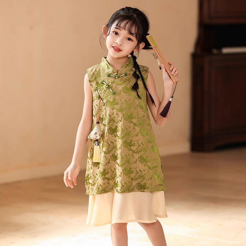 女童汉服连衣裙新中式儿童旗袍公主裙夏装2026年新款女孩背心裙