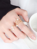 小众设计钛钢尾戒小指 个性 顺德仙姬同款 驭鲛记珍珠戒指小珠女时尚