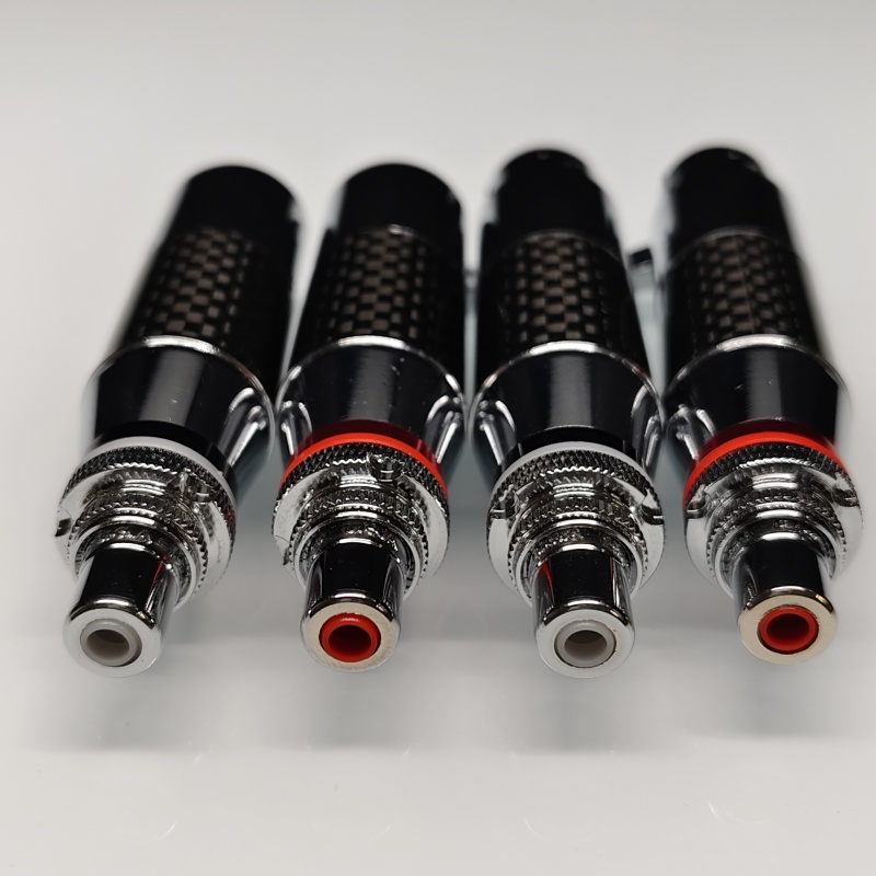 碳纤维发烧款卡农插头转RCA座转卡侬XLR公平衡转莲花母音频转换头