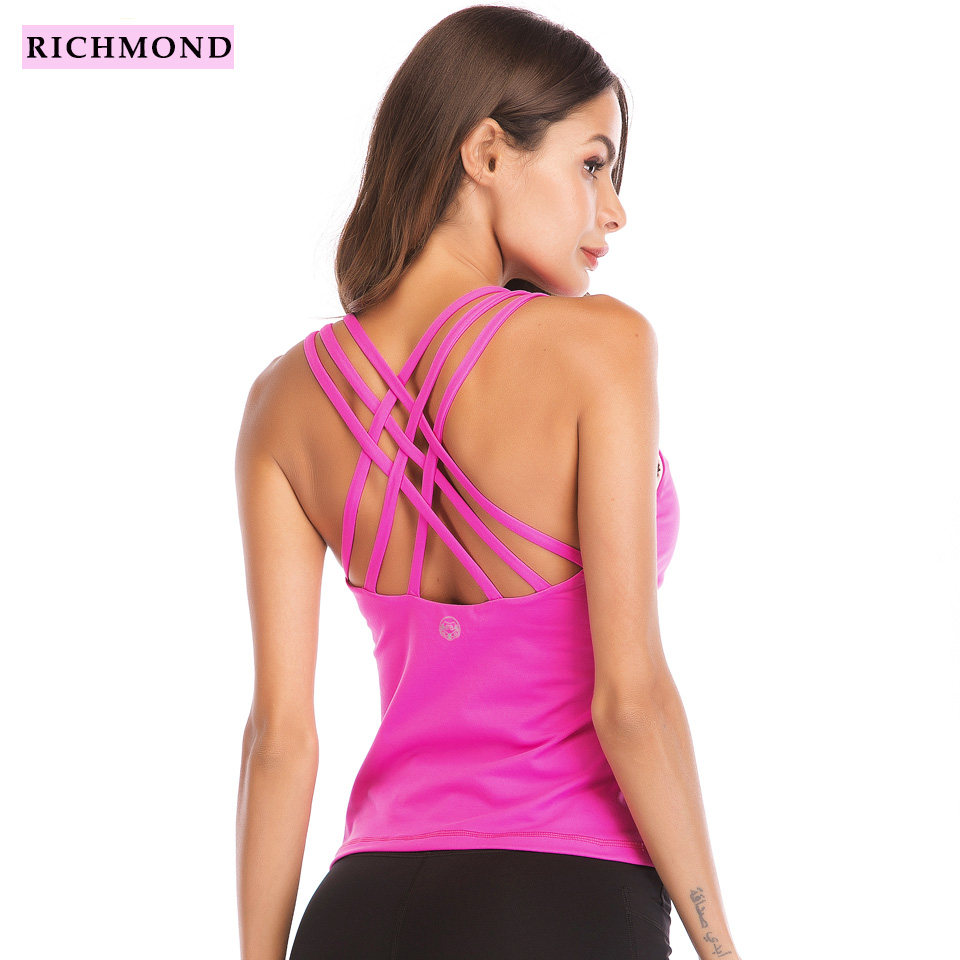 RICHMOND莉芝敏排汗速干女士运动背心瑜伽交叉吊带上衣健身服1080