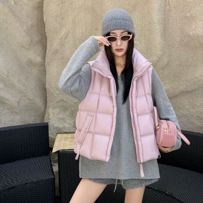 女款国标白鸭绒加厚保暖羽绒马甲