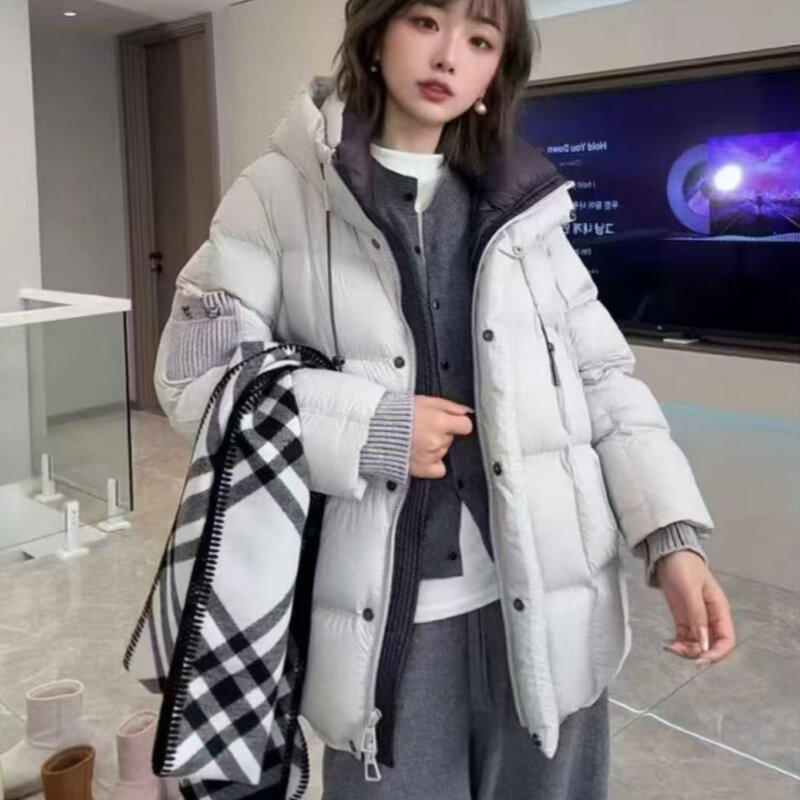 冬季女中长白鸭绒加厚保暖羽绒服
