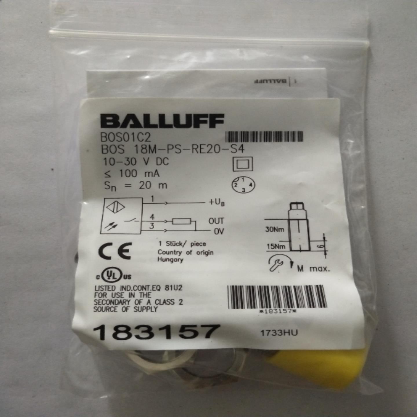 全新原装巴鲁夫 BOS01C2  BOS 18M-PS-RE20-S4 现货