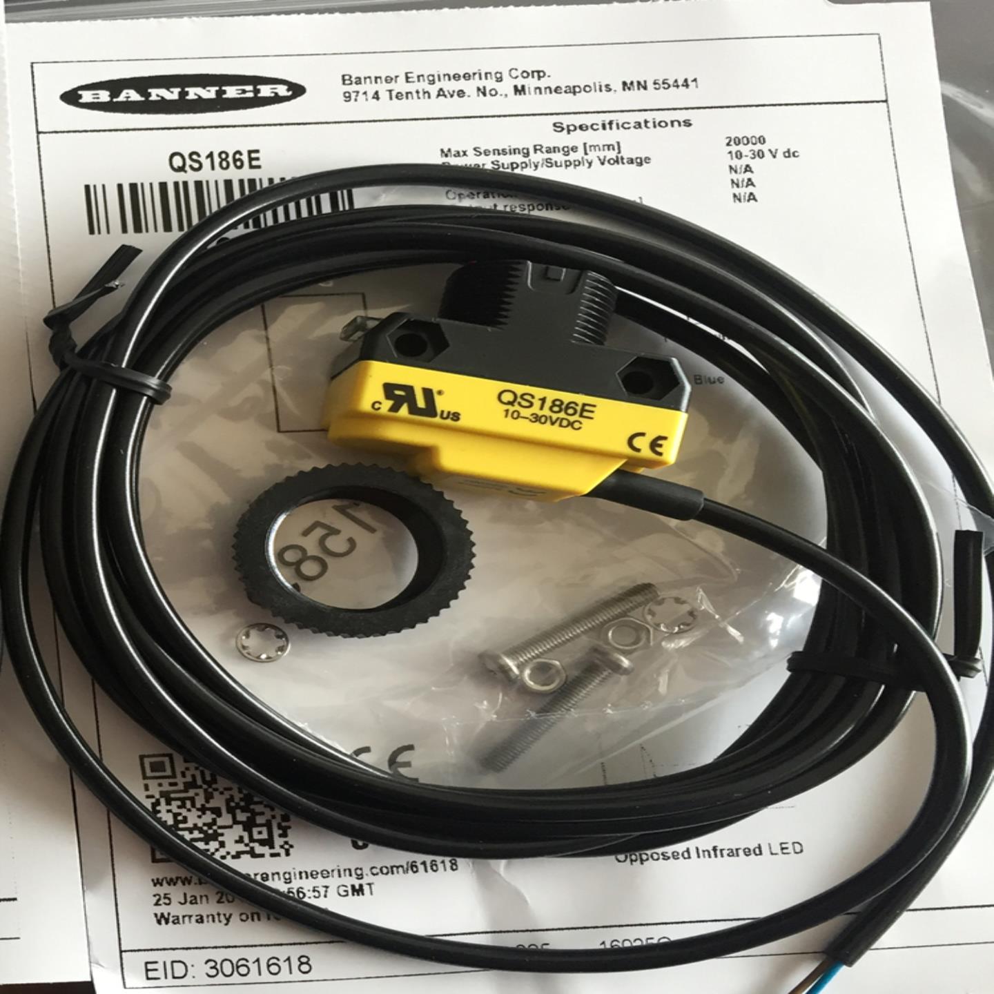 美国邦纳BANNER光电开关QS186E+QS18VN6RQS18VP6R光电传感器