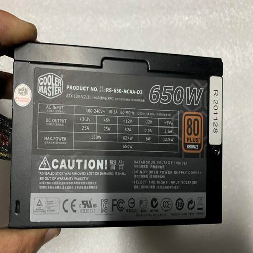原装 酷冷电源 RS-650-ACAA-D3 80PLUS 额定650W 双显卡6+2P宽幅