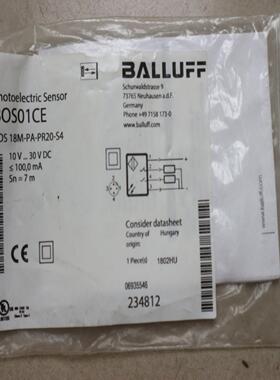 全新原装巴鲁夫 BOS01CE BOS 18M-PA-PR20-S4 现货