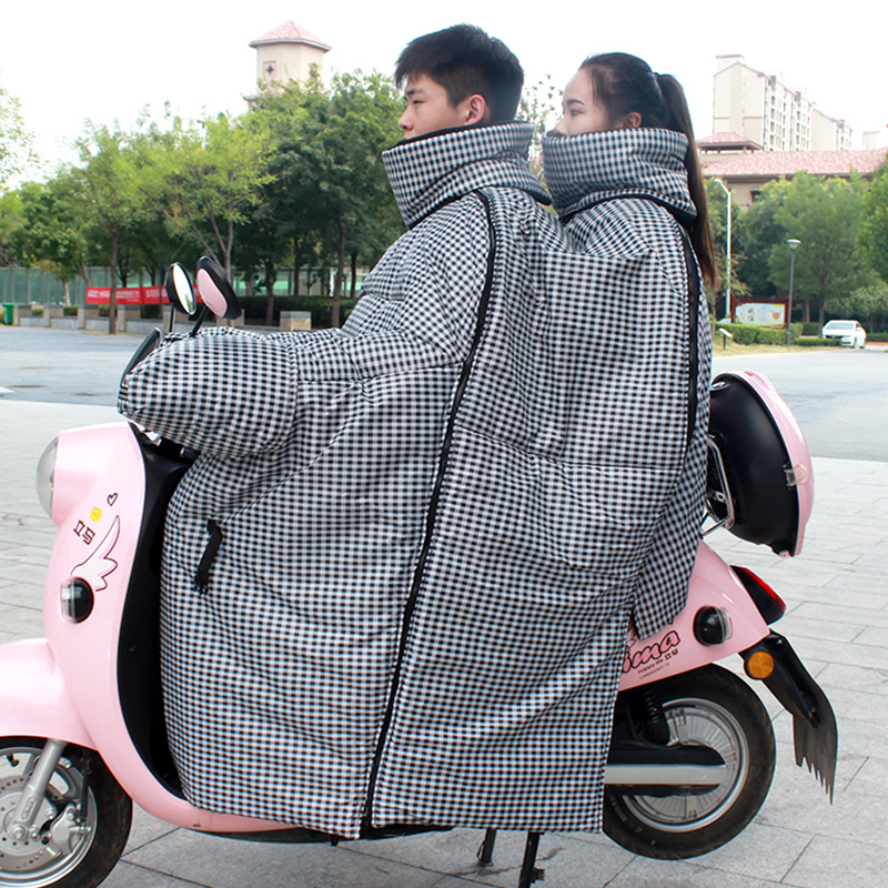 冬季电动摩托车棉挡风被加绒加厚保暖护膝腿防风防雨防寒加大防风