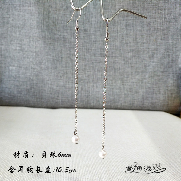 古风百搭日常耳环贝珠女耳夹古装