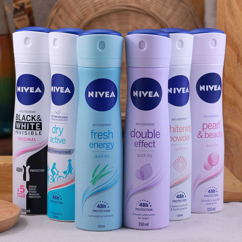 nivea妮维雅女士香体止汗喷雾干爽柠檬草爽身150ml港货包邮进口