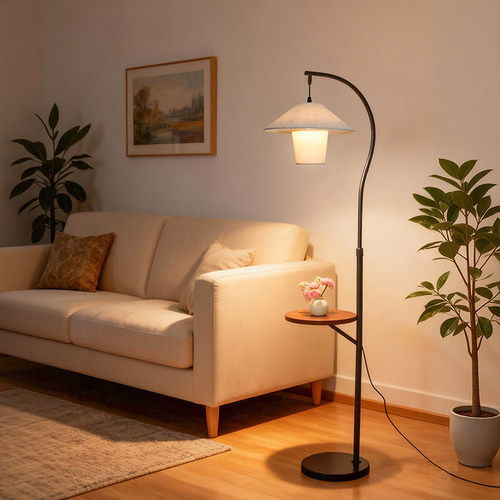 新款带茶几艺术落地灯装饰摆件