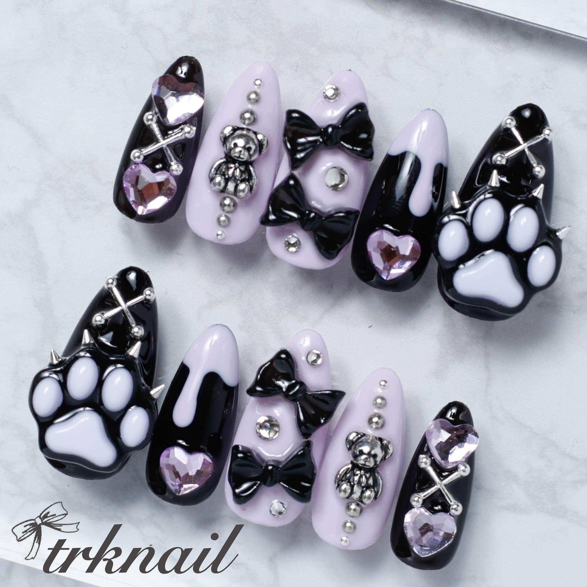 万霓穿戴甲香芋紫色浅紫猫爪日系美甲INS款复刻