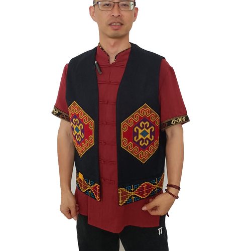 土家织锦西兰卡普纯手工男款马甲