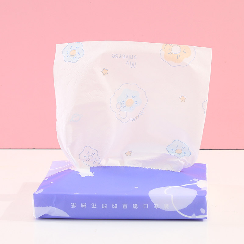 熙美诚品抽纸流浪猫印花纸10元4包便携小包木浆家用卫生纸有图案