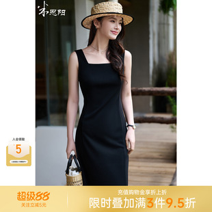 米思阳2026夏季新款知性优雅百搭OL修身显瘦小黑裙连衣裙女1068