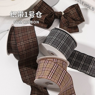 拷边条纹布带织带领带装饰DIY蝴蝶结头饰辅料家居服饰细纹丝带