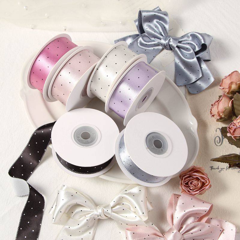 DIY手工领结蝴蝶结制作材料单面圆点缎面织带发饰礼帽装饰丝带,纺织面料/辅料/配套,织带/丝带/缎带,淘宝优惠券,粉丝福利购,淘宝优惠卷