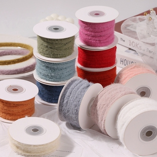 空心毛线编织带服装辅料手工diy发夹秋冬新款蝴蝶结毛条丝带