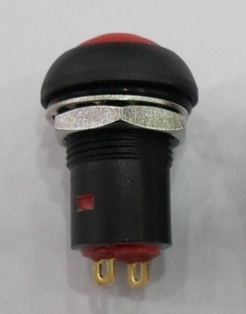 防水自锁按钮开关12MM IP67按键带锁开关 PAL6B2带螺母进口红色