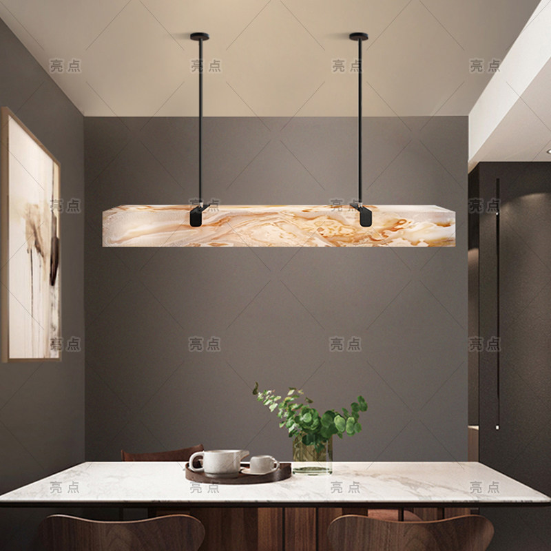 2025设计师新款法式轻奢风格餐厅客厅酒店大堂吧台高级仿云石吊灯