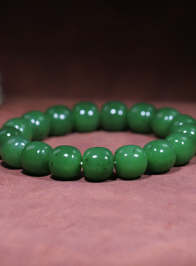 玉秀碧玉老型珠手串定制手饰