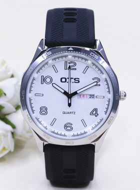 OTS手表男女考试表复古大字星期日历防水夜光学生表1382