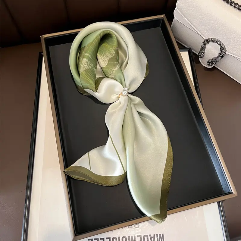 花卉真丝丝巾腰果花小方巾送妈妈