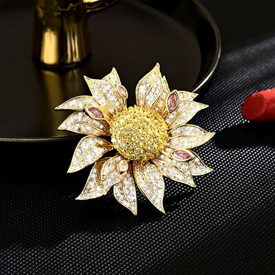 高端奢华太阳花胸针百搭时尚花朵