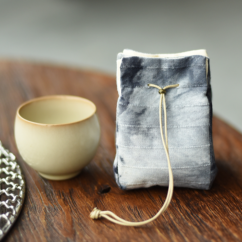 抽绳茶杯主人杯收纳布袋扎染加厚