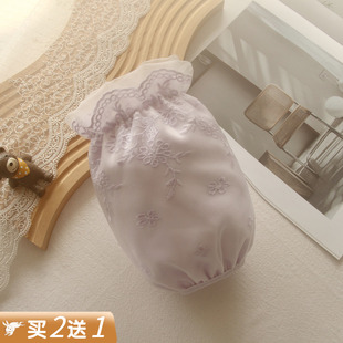 仙美少女洋气蕾丝袖套女式冬季羽绒服专用防污套袖工作办公护袖白