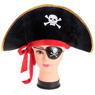 万圣节化妆舞会加勒比海盗帽子杰克船长cosplay海盗帽子海盗眼罩