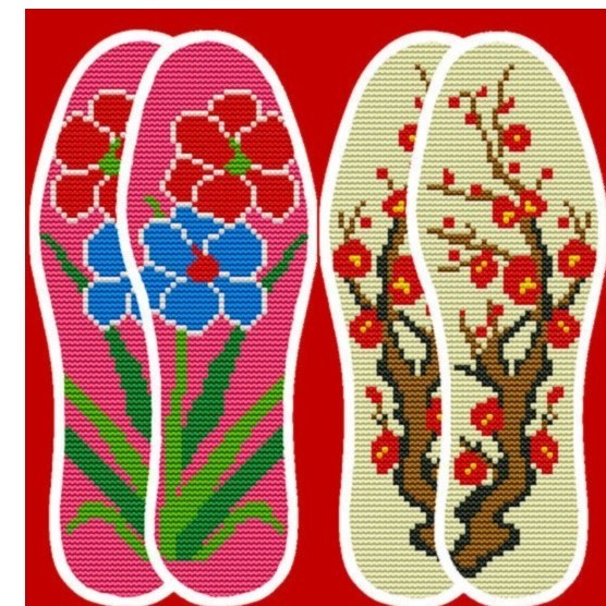 十字绣鞋垫新款印花精准半成品手工刺绣鞋满绣绣花鞋垫带针线自绣
