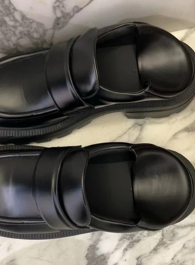 专柜试脚拖鞋25新款厚底乐福鞋两穿女鞋复古单鞋一脚蹬软底小皮鞋