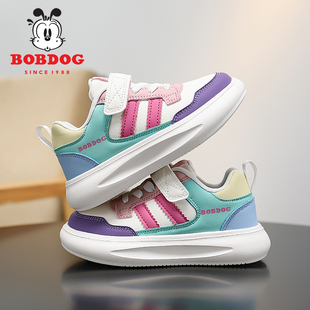 二棉皮面中大童百搭运动鞋 2025秋冬新款 女童板鞋 巴布豆童鞋