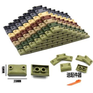 沙包积木儿童拼装战壕路障火力战壕场景二战建筑零件玩具