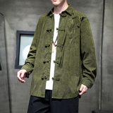 2025春季风男装衬衫灯芯绒刺绣长袖唐装外套A118-C822P70，男装衬衫，电商A118