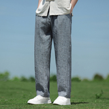 纯亚麻风透气直筒裤男宽松青年大码休闲裤A118-K918P115，男装休闲裤，电商A118