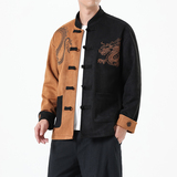 2025春季风新中式唐装汉服刺绣龙纹夹克外套男A118-A8806P120，男装夹克，电商A118