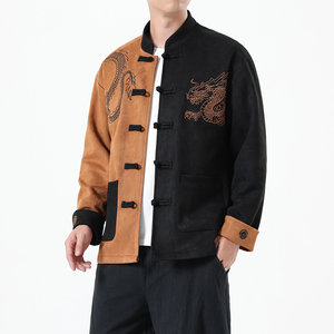 2025春季风新中式唐装汉服刺绣龙纹夹克外套男A118-A8806P120图片