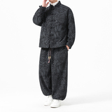 冬季风男装唐装加厚灯芯绒棉衣套装A118-TZ7702P200抖音控328，男装棉衣，电商A118