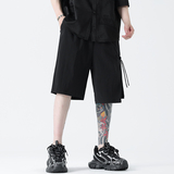 夏季风冰丝圧皱短裤新中式大码五分裤男A118-DK113P45控58，男装牛仔裤，电商A118