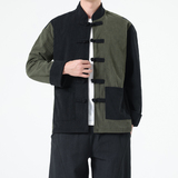 春季风夹克新中式唐装汉服复古拼接大码外套男A118-A8825P115，男装夹克，电商A118