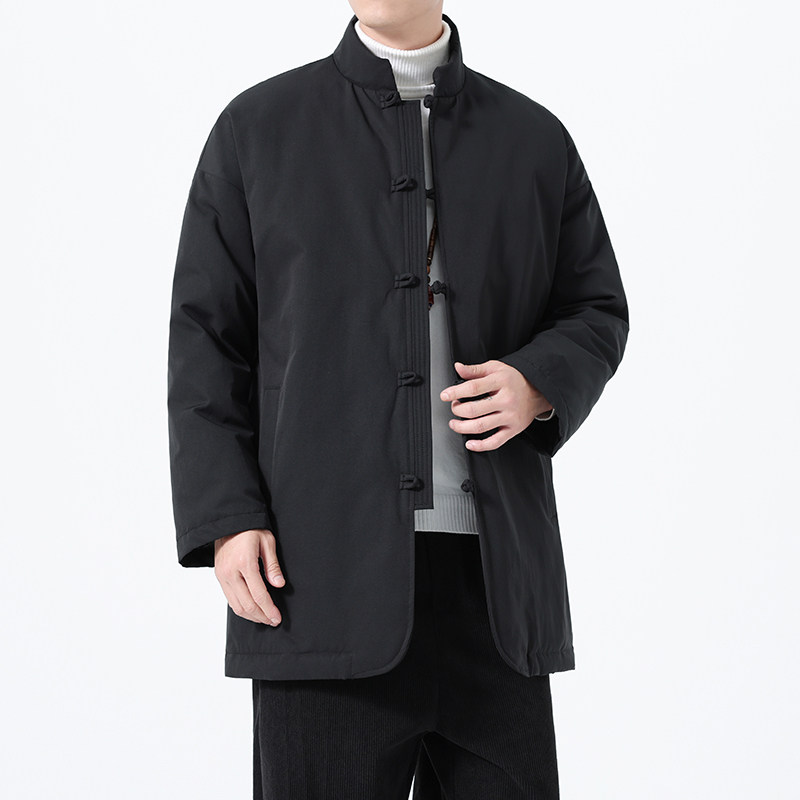 90%白鸭绒冬季风唐装复古保暖中长款羽绒服男A118-YR207P285,男装羽绒服,电商A118