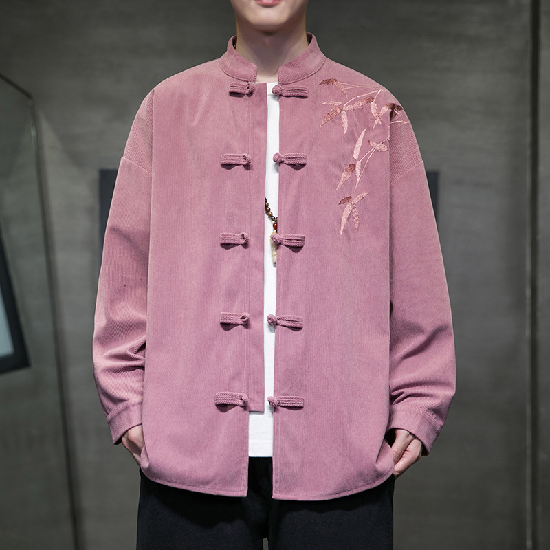 2025秋冬风男装夹克衬衫新中式大码唐装汉服外套A118-C823P70,男装夹克,电商A118
