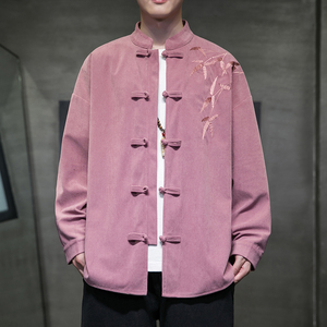 2025秋冬风男装夹克衬衫新中式大码唐装汉服外套A118-C823P70图片