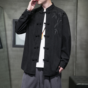 秋季风男装新中式衬衫唐装大码复古汉服宽松上衣A118-C823P70图片