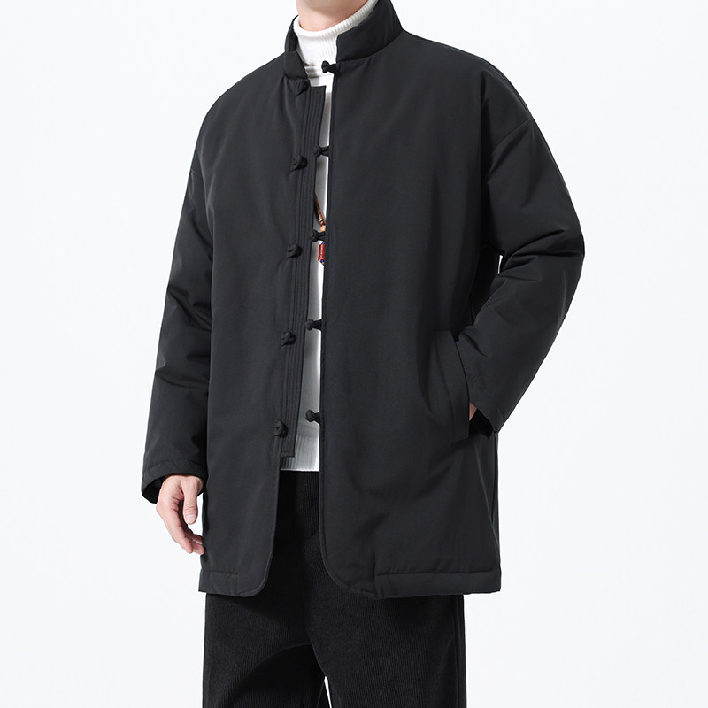 90%白鸭绒冬季风唐装复古保暖中长款羽绒服男A118-YR207P285,男装羽绒服,电商A118