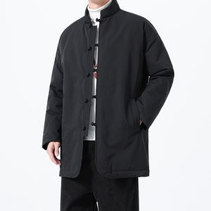 90%白鸭绒冬季风唐装复古保暖中长款羽绒服男A118-YR207P285图片